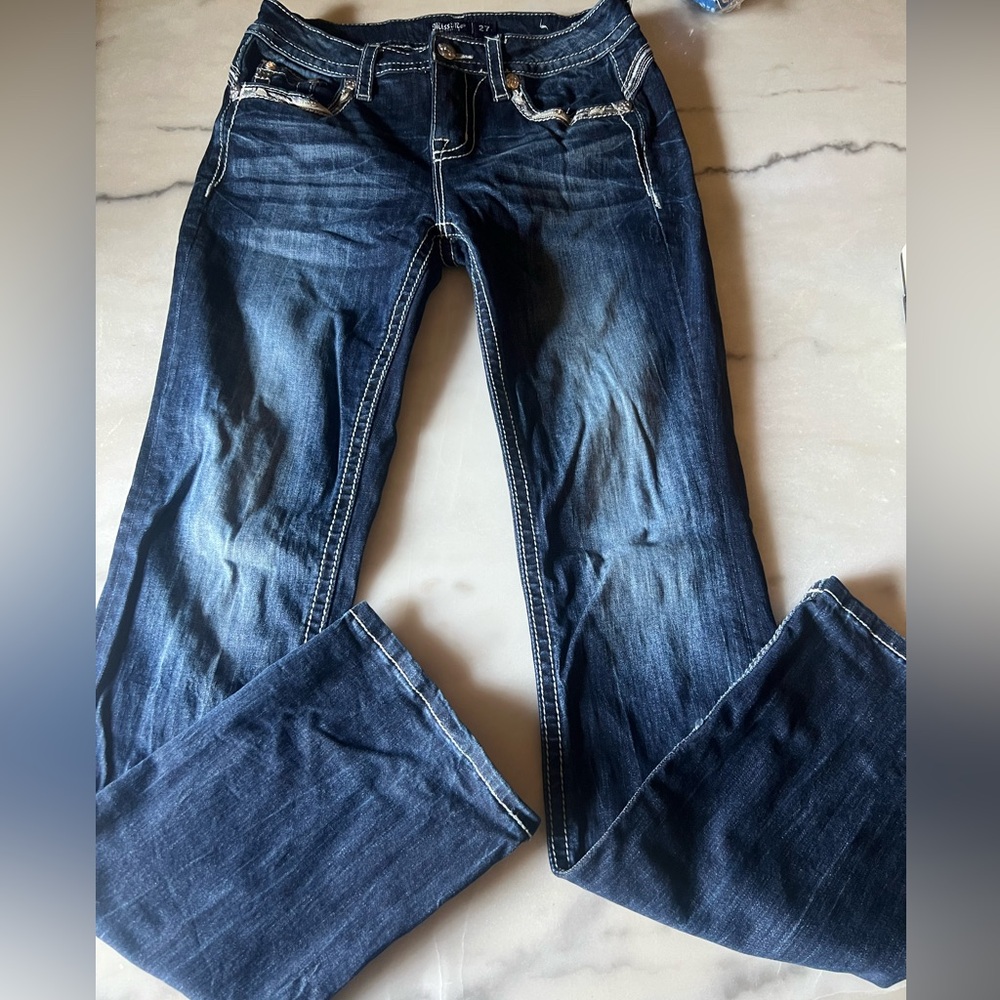 🌟 Miss Me Denim Jeans Mid Rise Tailored Boot